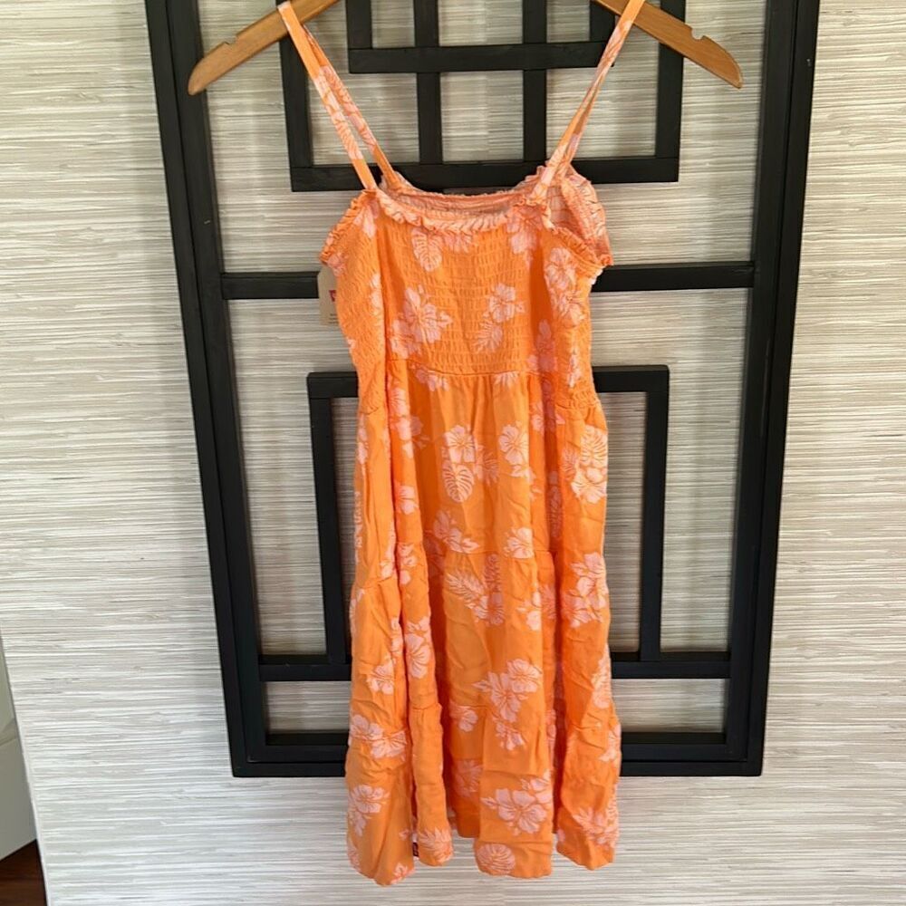 NWT Levi's Nordstrom girls size L tropical floral orange sundress - Picture 5 of 5